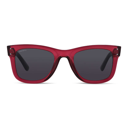 Acacia Reverse anteojos de sol rosado suave de frente con madera natural #color_rosado