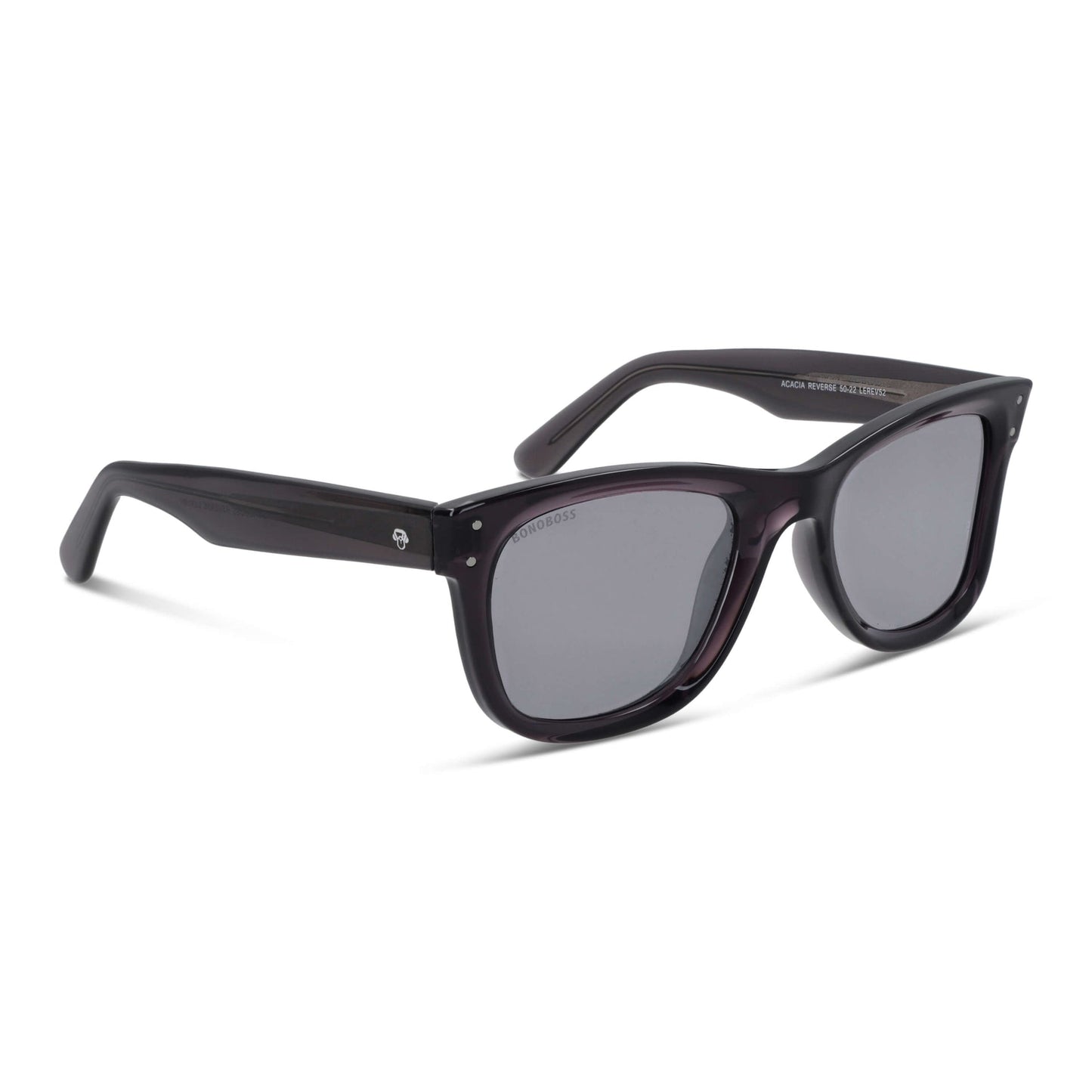 Vista frontal Acacia Reverse gafas de sol color cristal espejado gris #color_espejado-gris