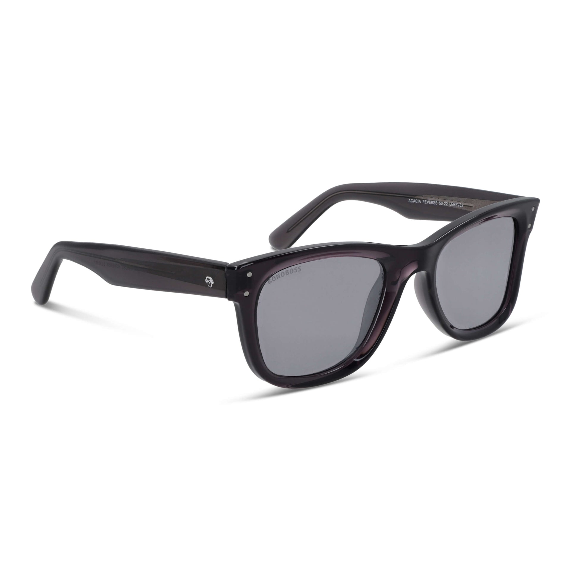 Vista frontal Acacia Reverse gafas de sol color cristal espejado gris #color_espejado-gris