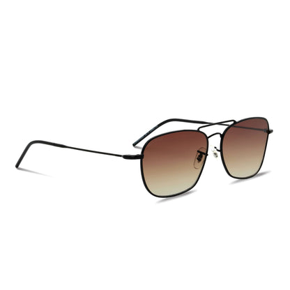 Commander Reverse anteojos de sol gun metal de frente con madera natural #color_gun