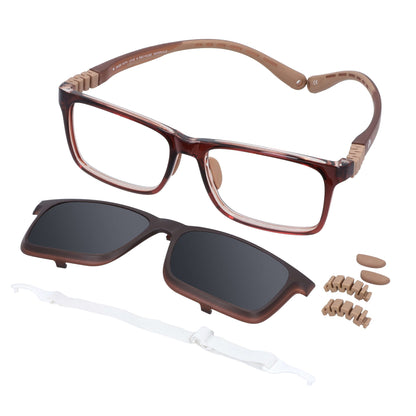 BonoKids Luffy Clip accesorio para lentes café vista frontal para mujer #color_brown
