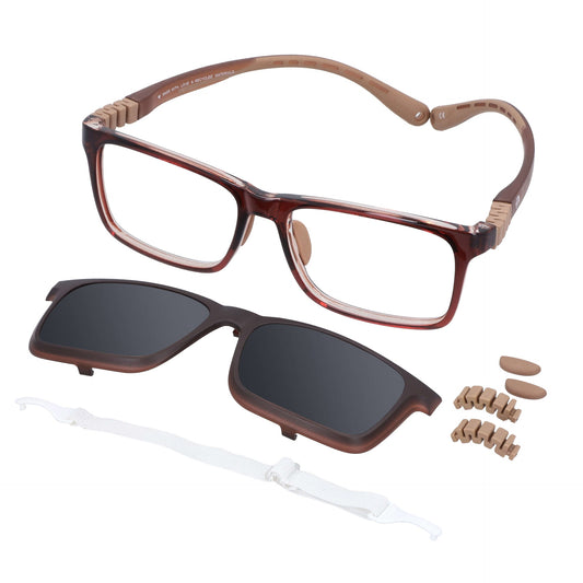 BonoKids Luffy Clip accesorio para lentes café vista frontal para mujer #color_brown