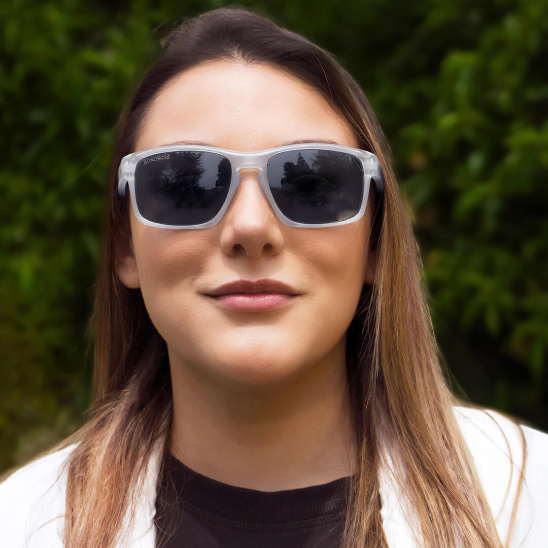 Ángulo 3/4 Lautaro RPET lentes de sol mujer transparente #color_transparente