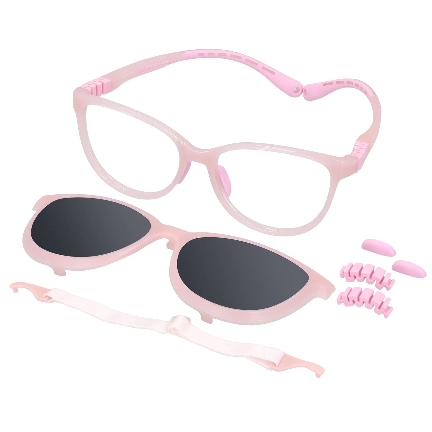 BonoKids Nami Clip accesorio para lentes rosado vista frontal para mujer #color_rosado