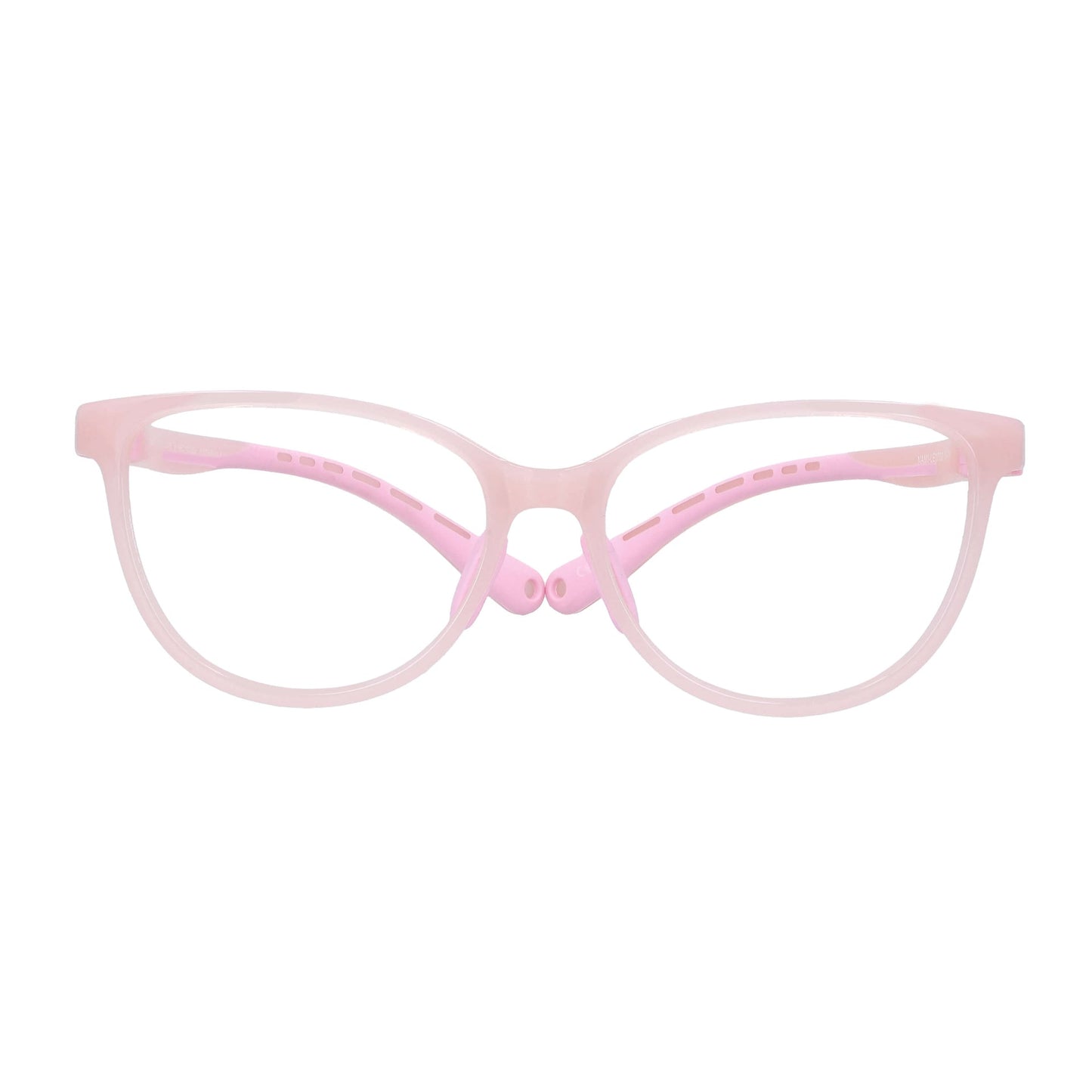 Vista frontal de BonoKids Nami Clip gafas ópticos color rosado para mujer #color_rosado