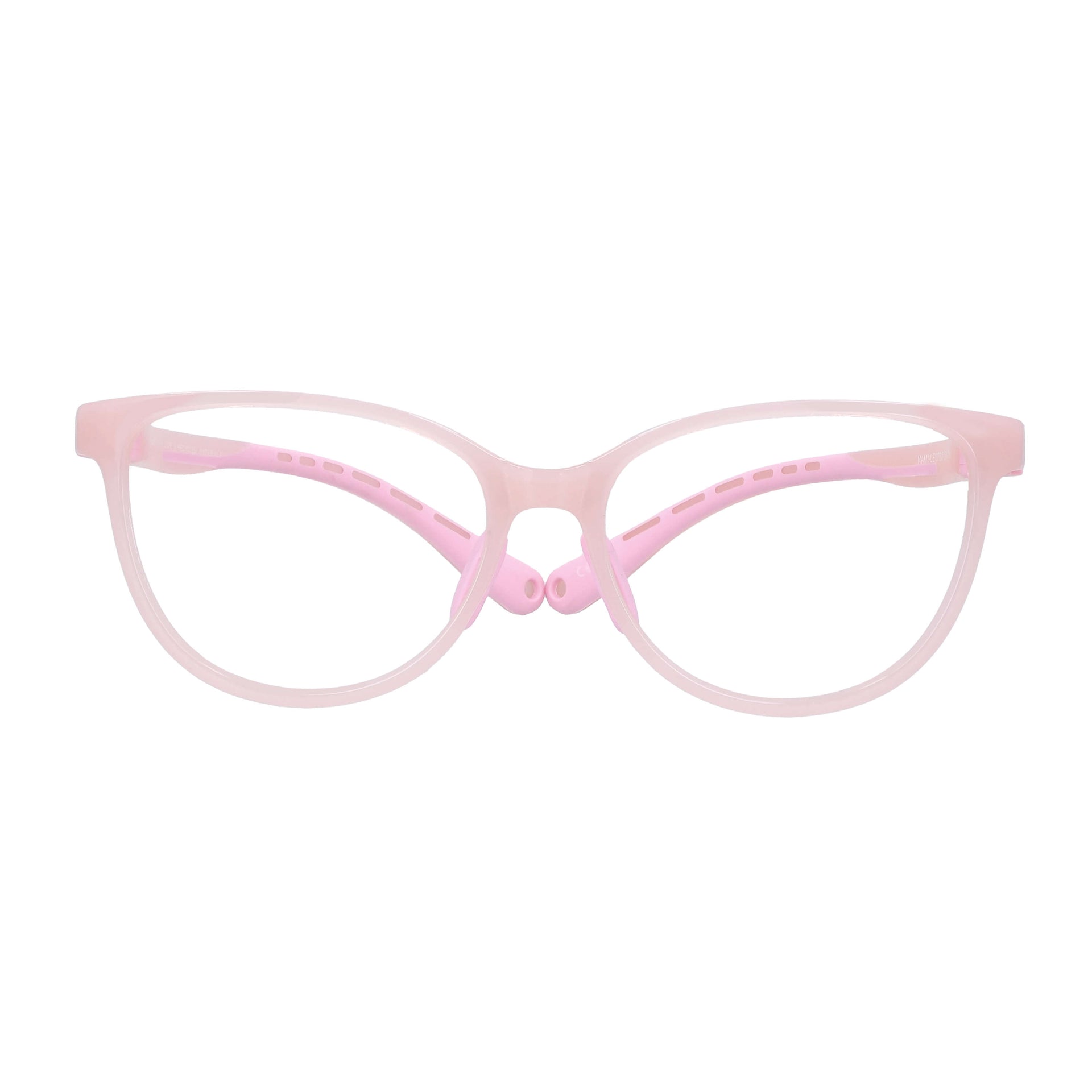 Vista frontal de BonoKids Nami Clip gafas ópticos color rosado para mujer #color_rosado