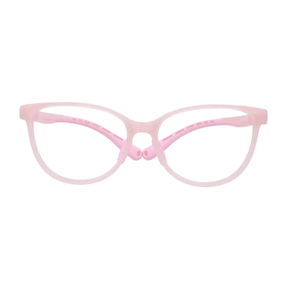 Vista frontal de BonoKids Nami Clip gafas ópticos color rosado para mujer #color_rosado
