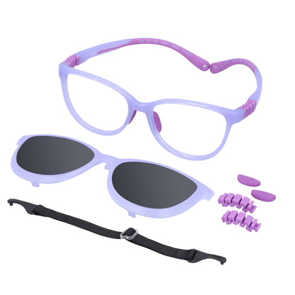 BonoKids Nami Clip accesorio para lentes morado diseño frontal para mujer #color_morado