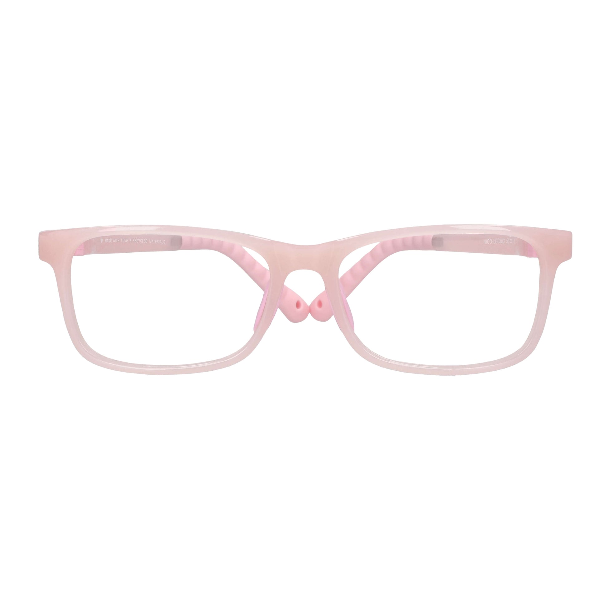 BonoKids Nico Clip lentes con receta rosado vista frontal para mujer #color_rosado
