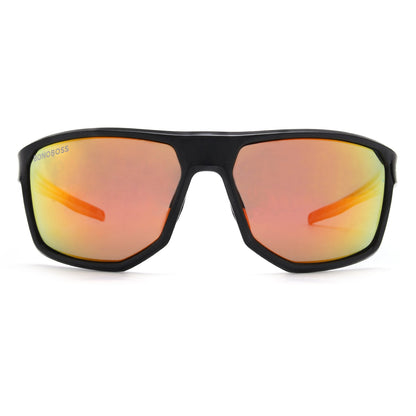 anteojos de sol deportivos polarizados  para hombre y mujer de color rojo curvos  #color_espejado-naranjo
