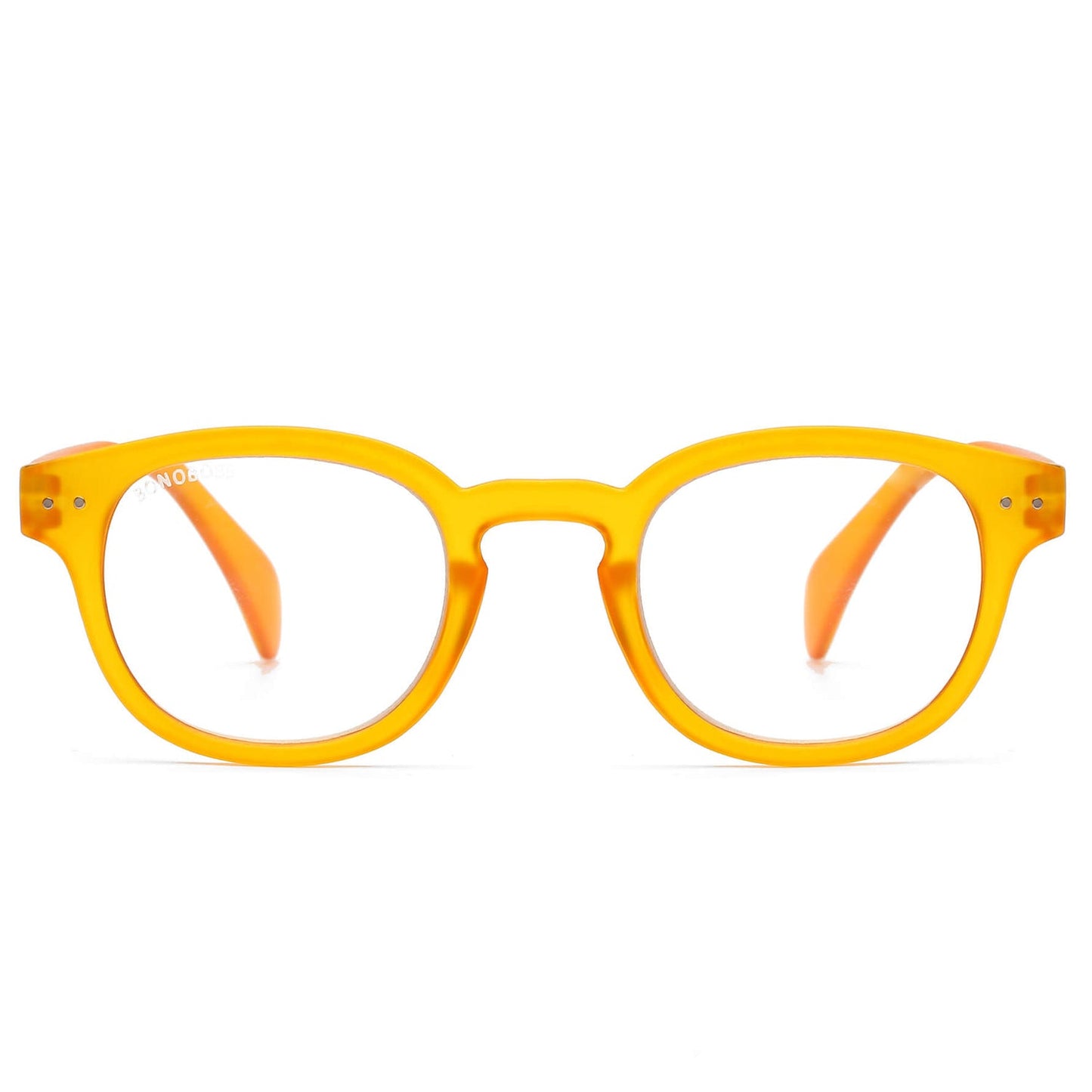 anteojo lectura filtro azul color amarillo redondeado para hombre mujer moda sustentable botellas plasticas recicladas  