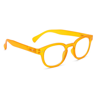 Lentes lectura Hawaii Transparente redondos filtro luz azul proteccion UV400 antirreflejo amarillo miel unisex Bonoboss