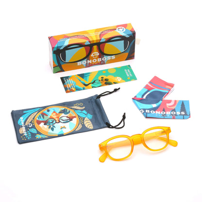 Lentes lectura Hawaii Transparente redondos filtro luz azul proteccion UV400 antirreflejo amarillo miel unisex Bonoboss #editorial_detail2 #color_default
