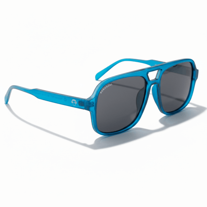anteojos de sol polarizados aviador de botellas plásticas recicladas sustentable color verde. cristal color degrade azul #color_ocean