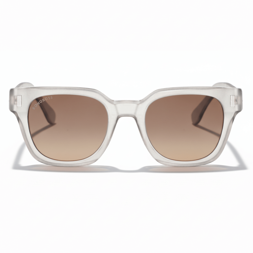 Osorno RPET en cristal transparente lentes polarizados de frente patas de madera #color_transparente