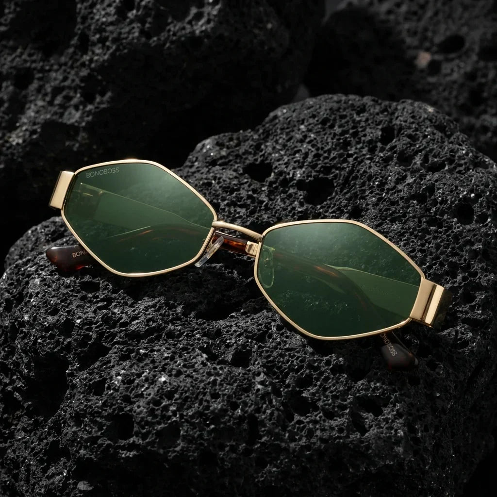 Lentes sol Valkyrie polarizados UV400 sobre roca volcanica textura natural Bonoboss #color_g15