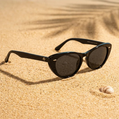 Lentes sol Havana polarizados UV400 sobre arena dorada costa textura natural Bonoboss #color_negro