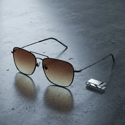 Lentes sol Commander Reverse polarizados UV400 sobre concreto urbano textura industrial Bonoboss #color_gun