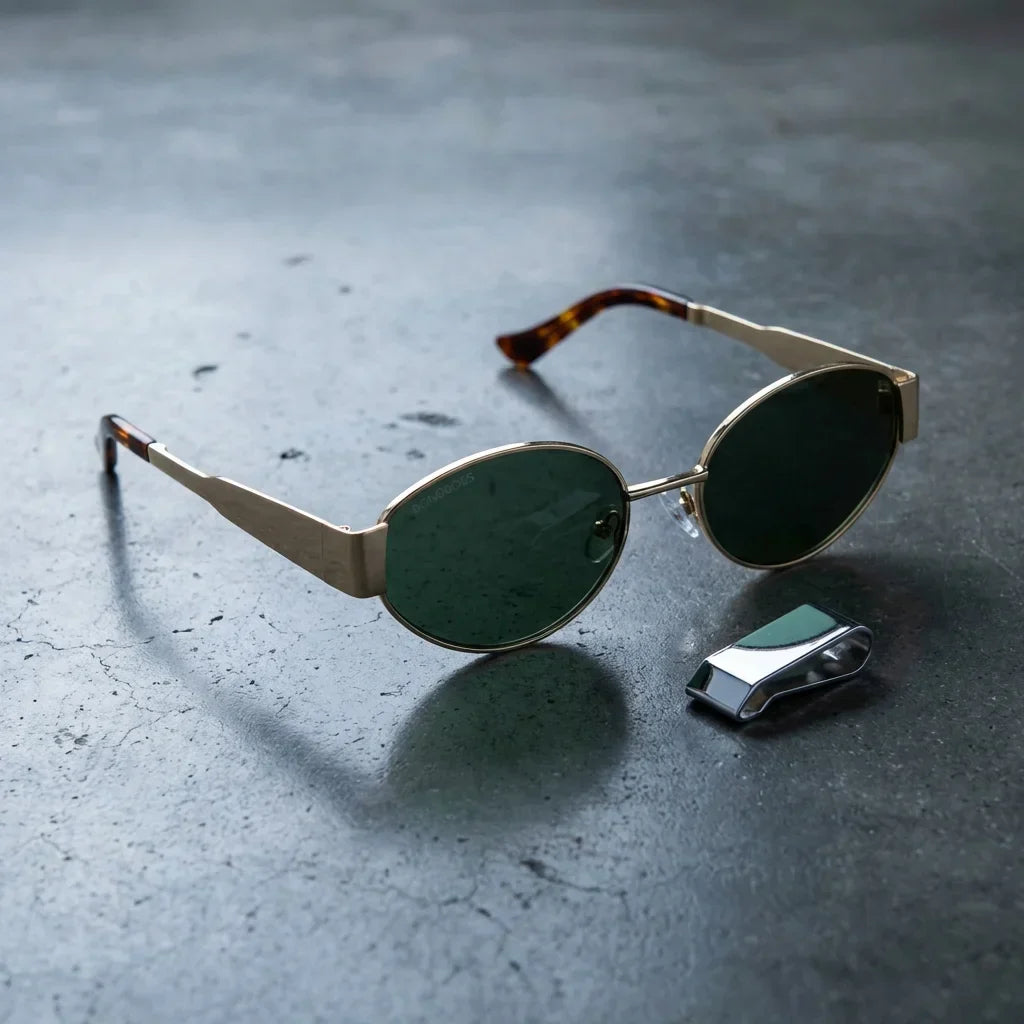 Lentes sol New Lennon polarizados UV400 sobre concreto urbano textura industrial Bonoboss #color_g15