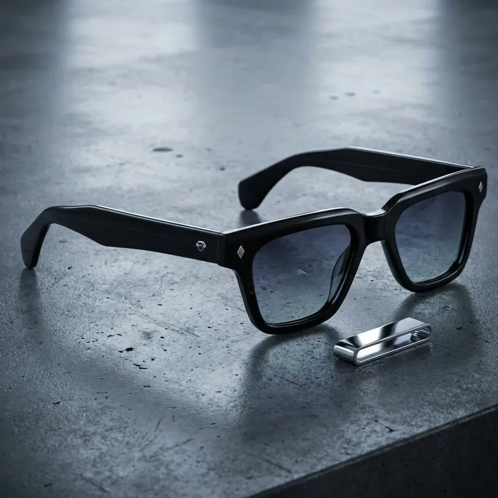 Lentes sol Bruno polarizados UV400 sobre concreto urbano textura industrial Bonoboss #color_degrade