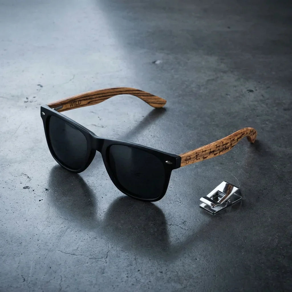 Lentes sol Acacia Designer's polarizados UV400 sobre concreto urbano textura industrial Bonoboss #color_llamas