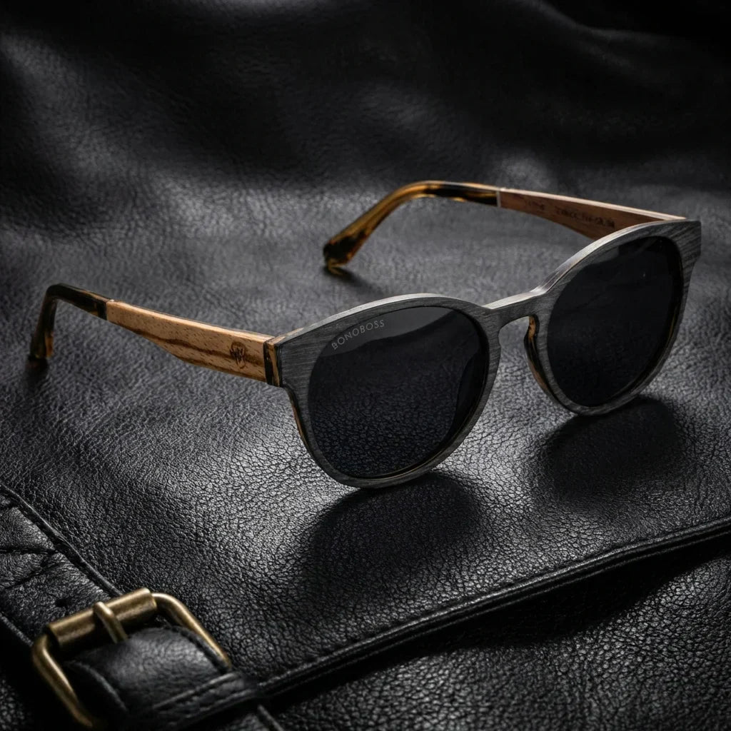 Vista frontal Chiloé 110 Wood gafas de sol color tono gris #color_gris