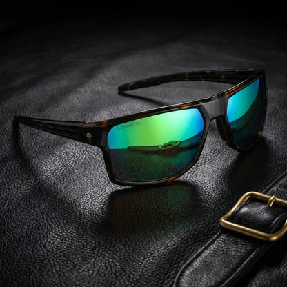 Ollie gafas polarizadas con acabado premium vista frontal espejado verde #color_espejado-verde