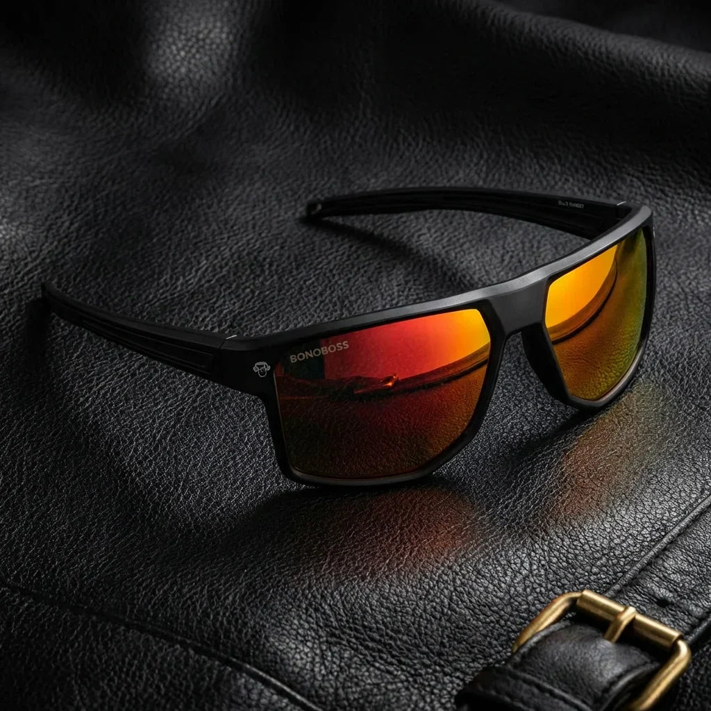 Ollie lentes de sol vista frontal para hombre y mujer #color_espejado-naranjo