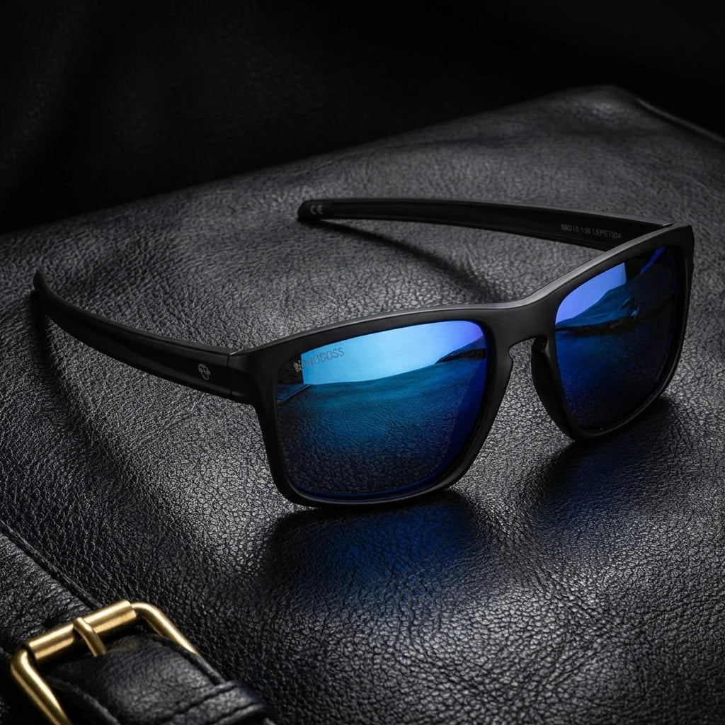 Azul Lautaro RPET anteojos de sol vista de frente unisex #color_azul