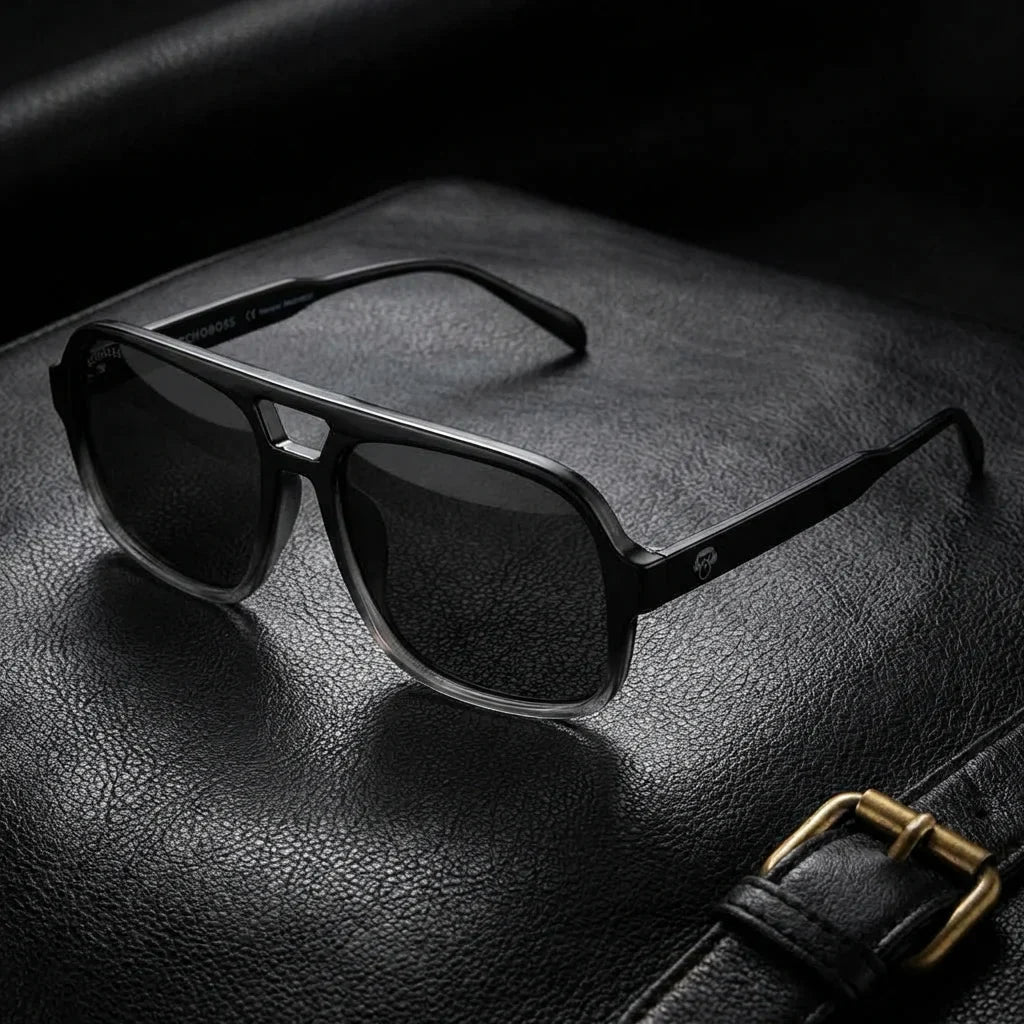 Orson RPET lentes polarizados negro visto de frente hombre y mujer #color_black