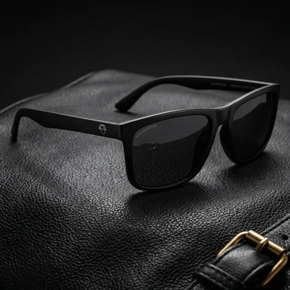 Vista angulada de Rapanui RPET gafas de sol negro para hombre y mujer #color_dark