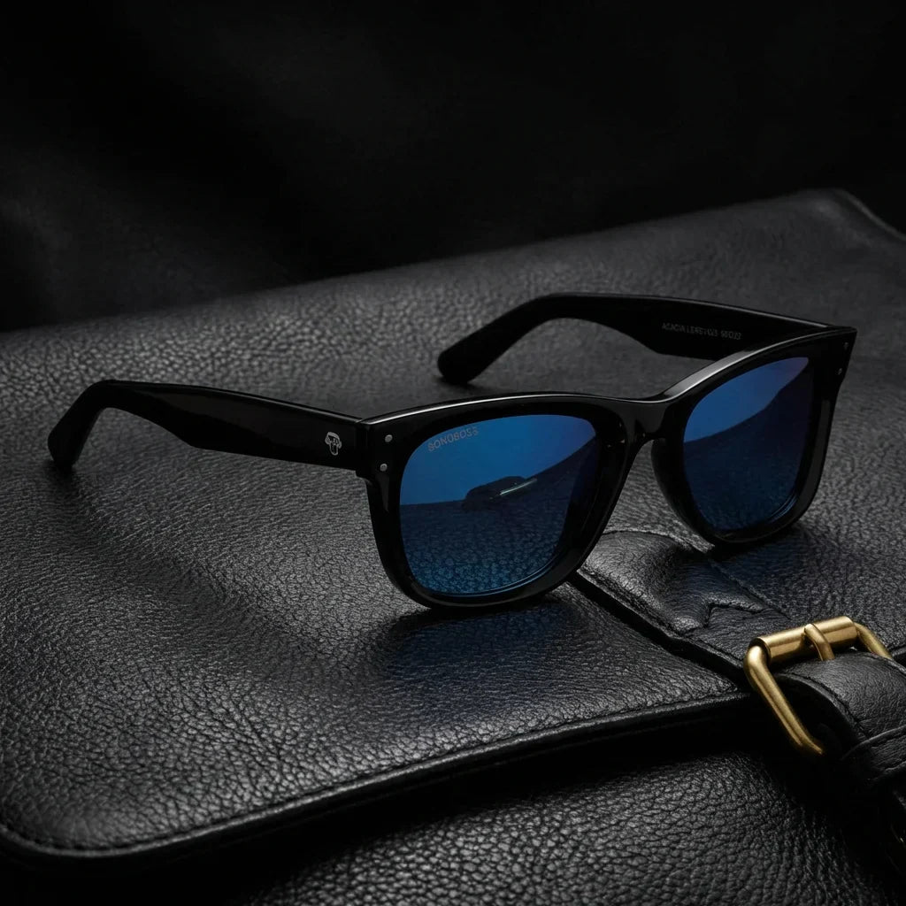 Espejado azul Acacia Reverse anteojos de sol vista de frente unisex #color_espejado-azul