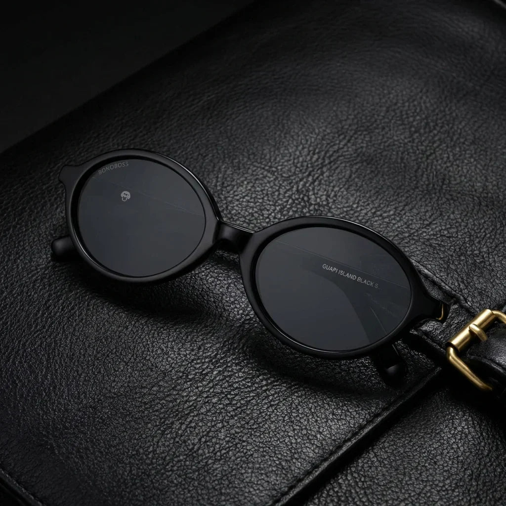 Guapi Island lentes de sol UV400 acabado tono negro estilo retro para hombre y mujer #color_negro