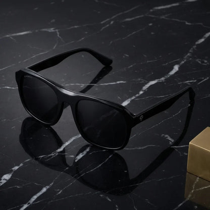 Lentes sol Tom polarizados UV400 sobre marmol negro superficie elegante Bonoboss #color_negro