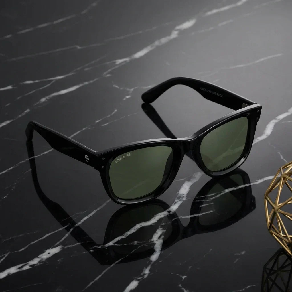 Lentes sol Acacia Reverse polarizados UV400 sobre marmol negro superficie elegante Bonoboss #color_g15