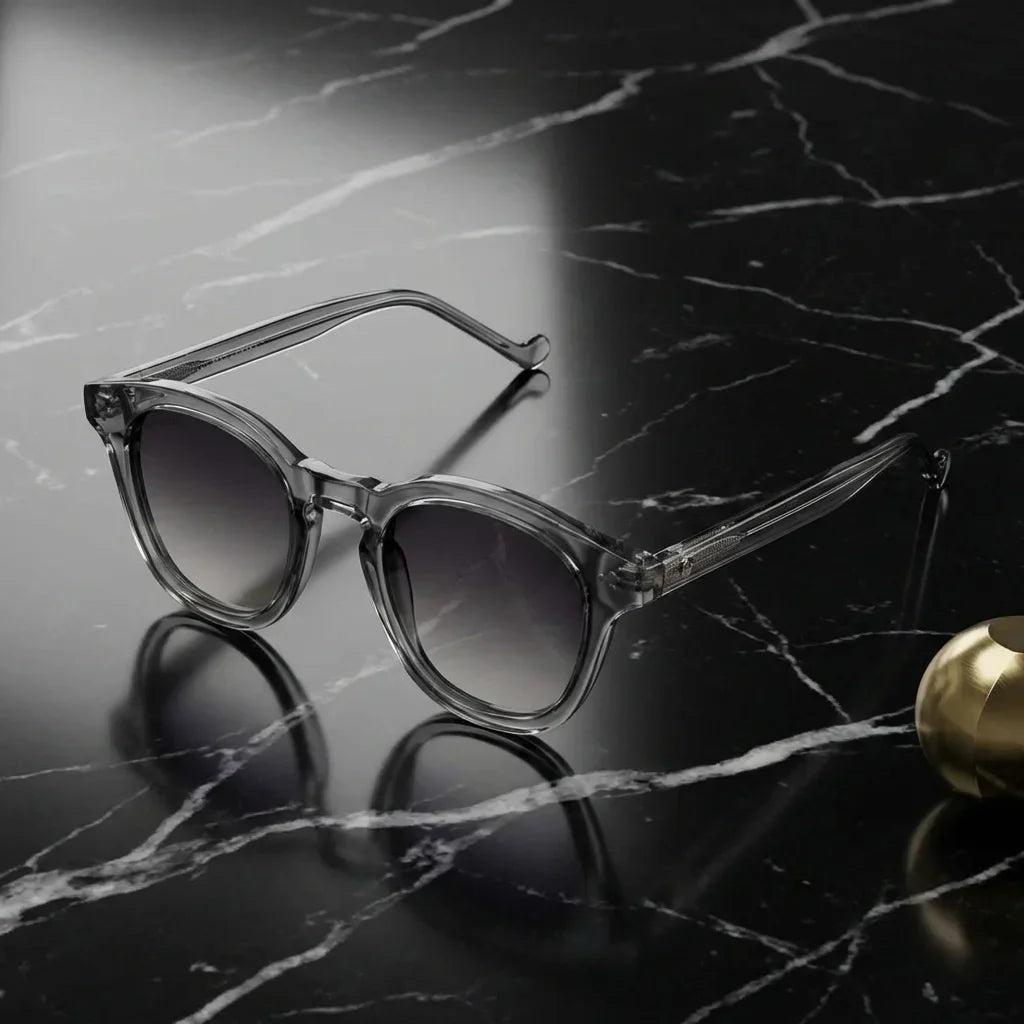 Lentes sol Lenga polarizados UV400 sobre marmol negro superficie elegante Bonoboss #color_gris