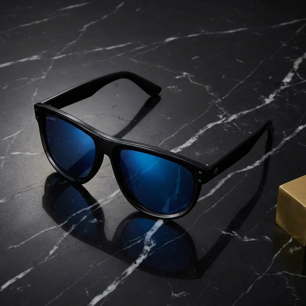 GirlFriend Reverse lentes de sol hombre premium espejado azul brillante vista frontal #color_espejado-azul