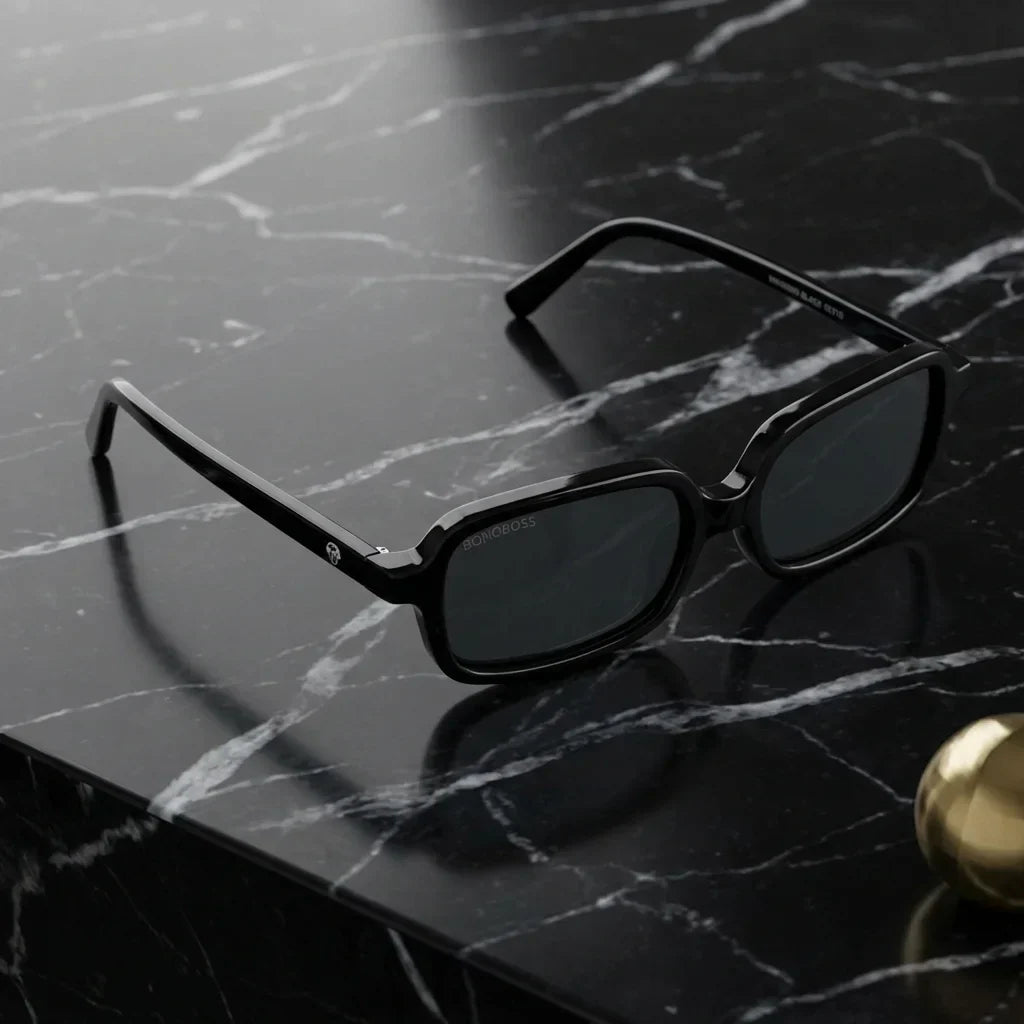 Navarino lentes de sol negro diseño frontal para hombre y mujer #color_negro