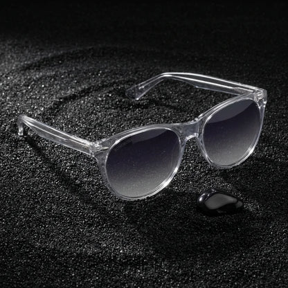 Lentes sol Hanga Roa polarizados UV400 sobre arena negra volcanica Bonoboss #color_transparente
