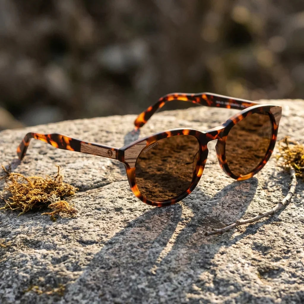 Lentes sol Chiloé 0084 polarizados UV400 paisaje patagonico naturaleza sustentable Bonoboss #color_carey
