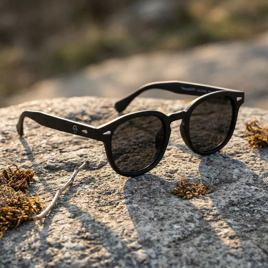 Lentes sol Waimea RPET polarizados UV400 paisaje patagonico naturaleza sustentable Bonoboss #color_negro