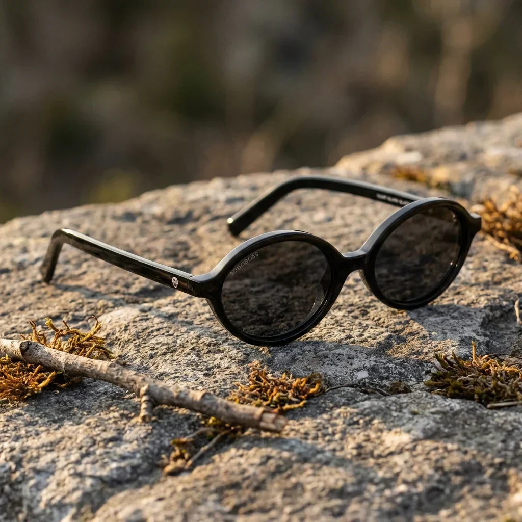 Lentes sol Guapi Island polarizados UV400 paisaje patagonico naturaleza sustentable Bonoboss #color_negro