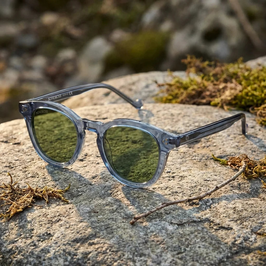 Lentes sol Lenga polarizados UV400 paisaje patagonico naturaleza sustentable Bonoboss #color_azul