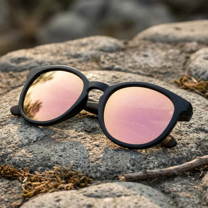 Lentes sol Meli Dark polarizados UV400 paisaje patagonico naturaleza sustentable Bonoboss #color_espejado-rosado