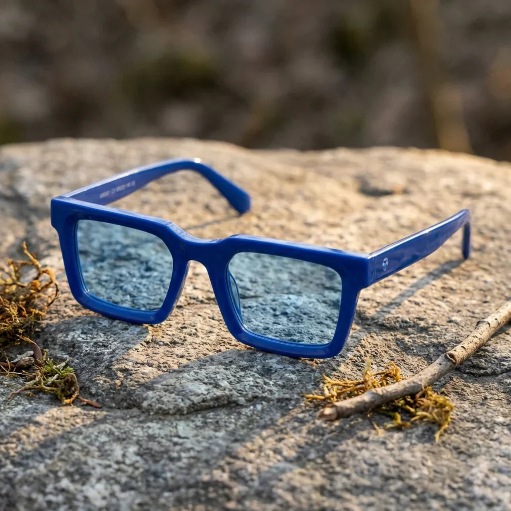 Lentes sol Tokyo polarizados UV400 bio-acetato Azul paisaje patagonico naturaleza sustentable Bonoboss #editorial_sustentabilidad #color_azul