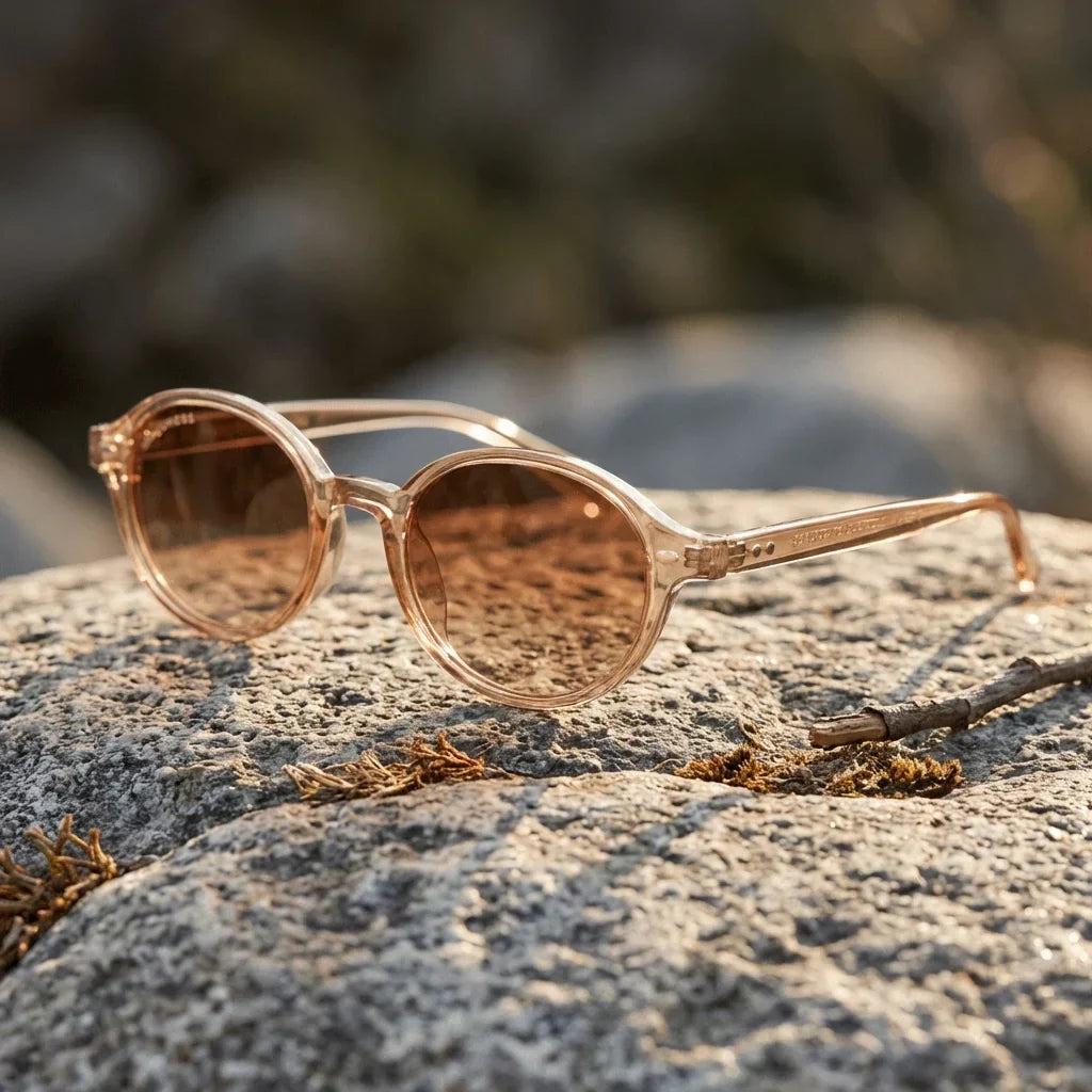 Lentes sol Capri polarizados UV400 paisaje patagonico naturaleza sustentable Bonoboss #color_champagne