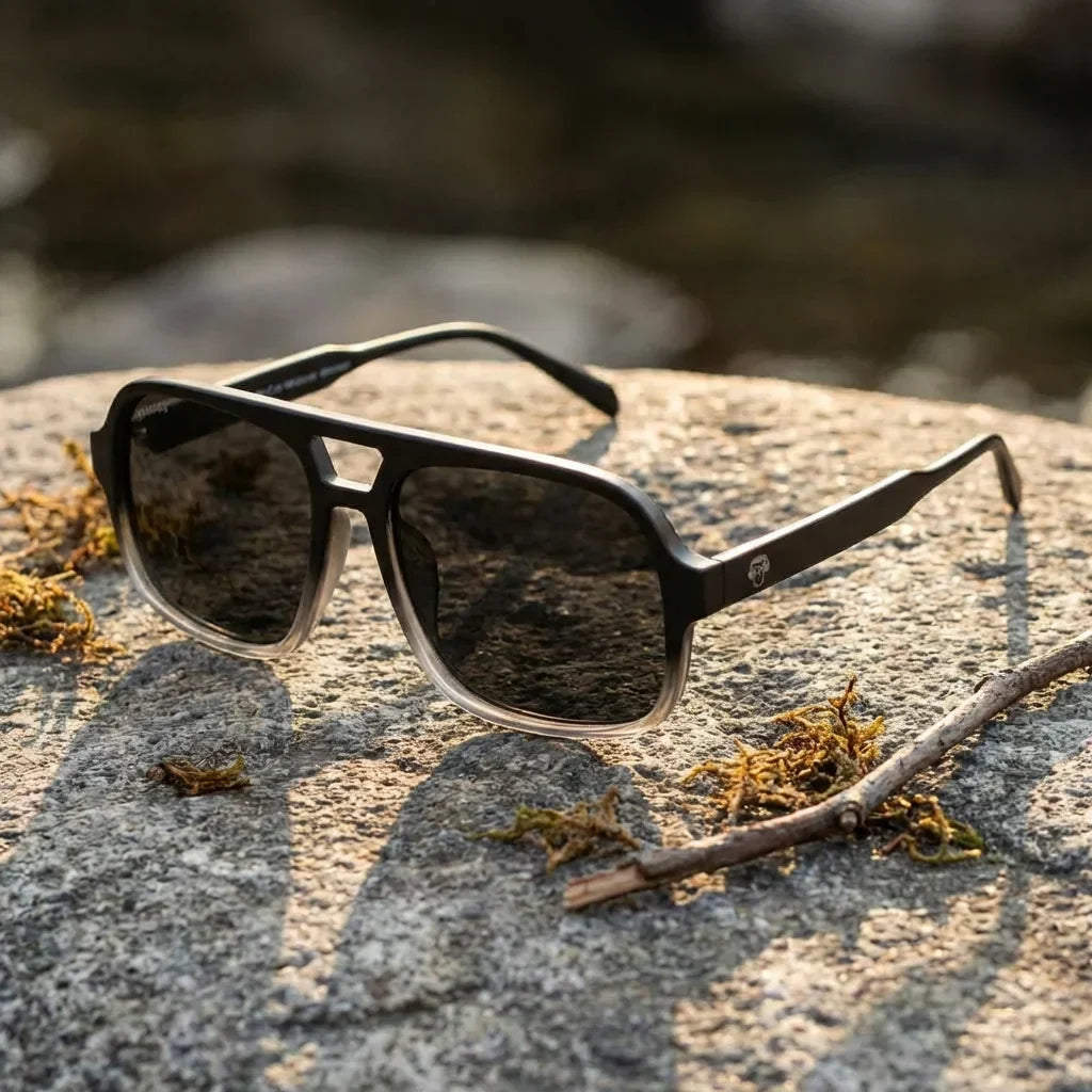 Lentes sol Orson RPET polarizados UV400 paisaje patagonico naturaleza sustentable Bonoboss #color_black
