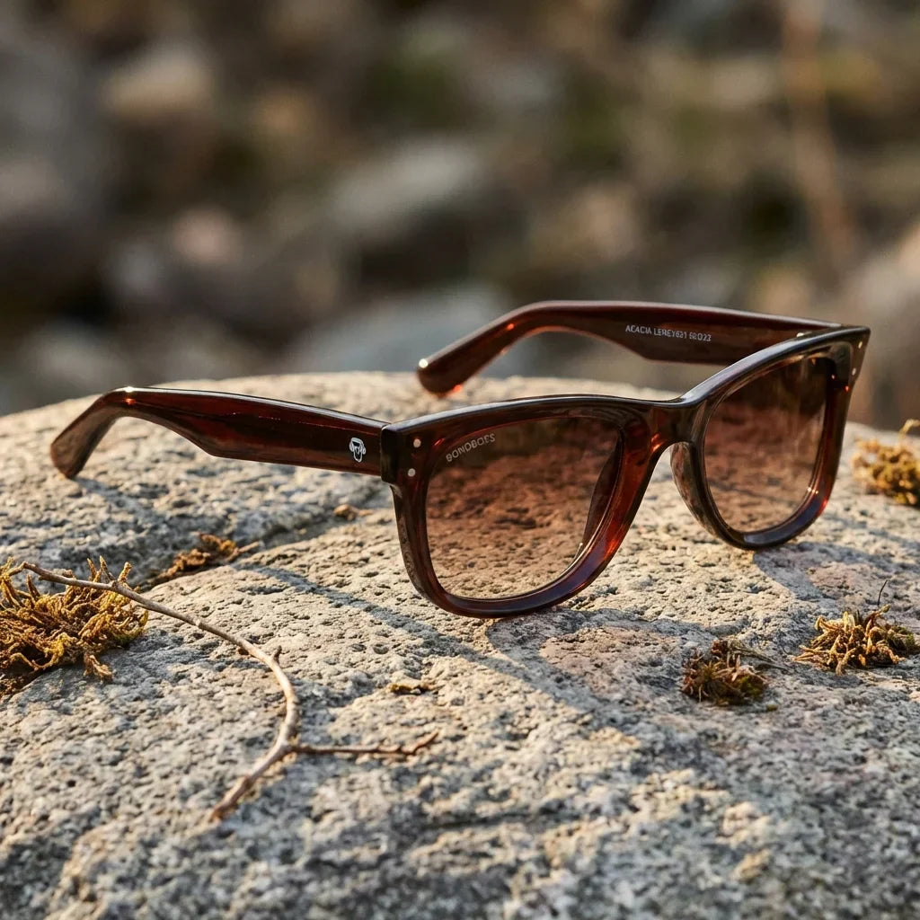 Lentes sol Acacia Reverse polarizados UV400 paisaje patagonico naturaleza sustentable Bonoboss #color_brown