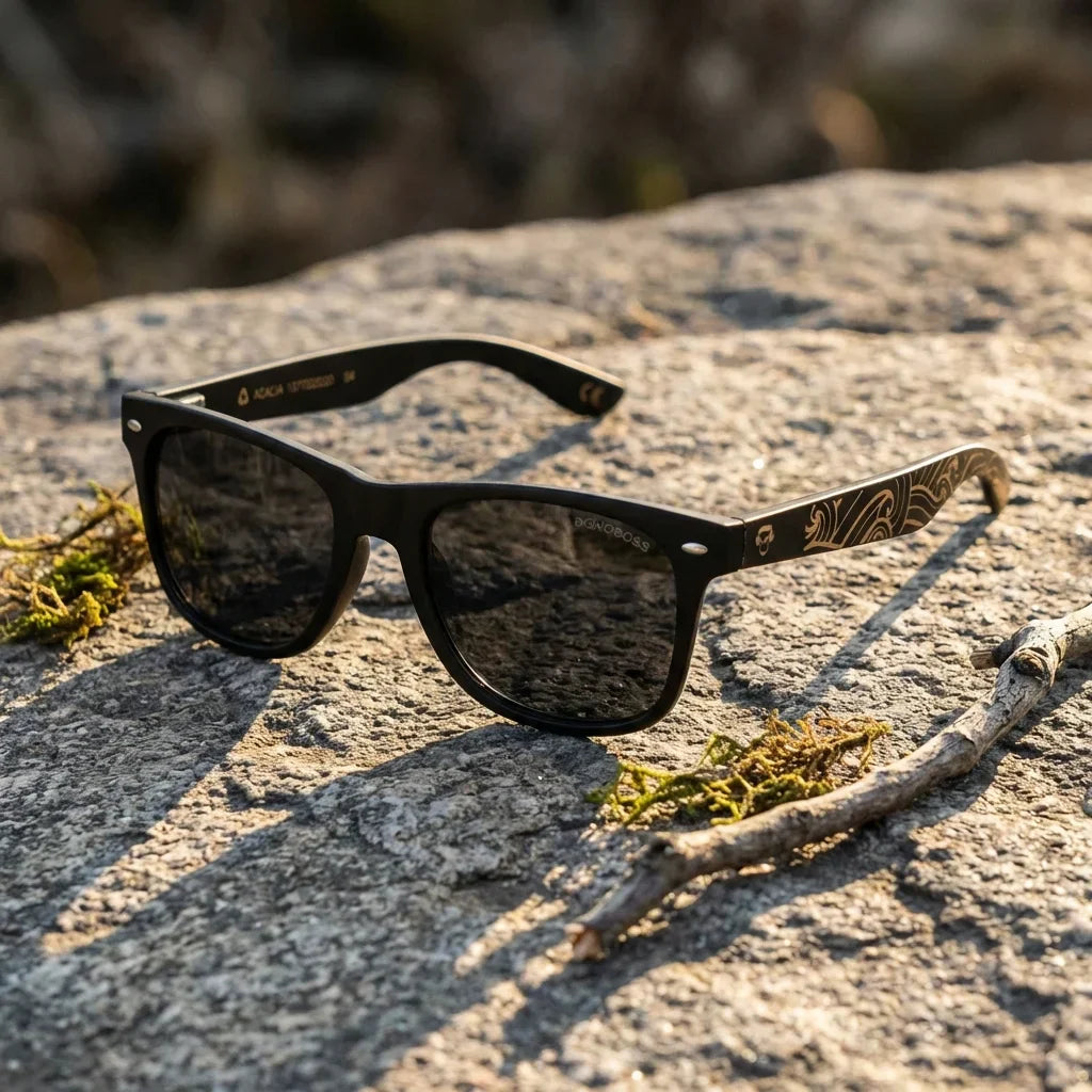 Lentes sol Acacia Dark Designer's polarizados UV400 paisaje patagonico naturaleza sustentable Bonoboss #color_smoke