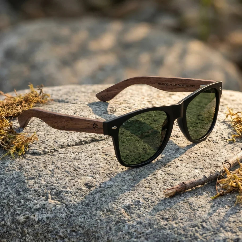 Lentes sol Acacia Nogal polarizados UV400 paisaje patagonico naturaleza sustentable Bonoboss #color_g15